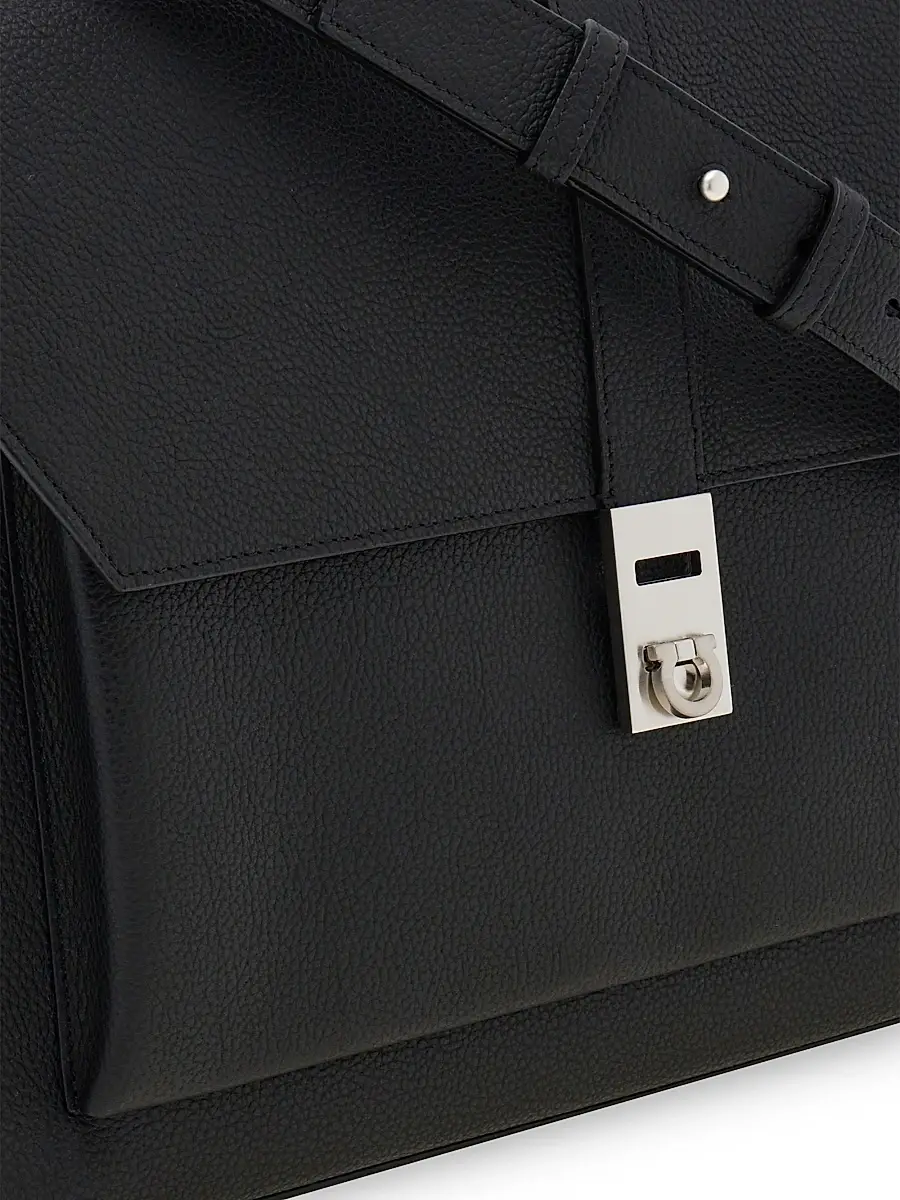 Ferragamo Men's Hug Leather Briefcase | Thumbnail 8 Ferragamo Men's Hug Leather Briefcase | Thumbnail 8