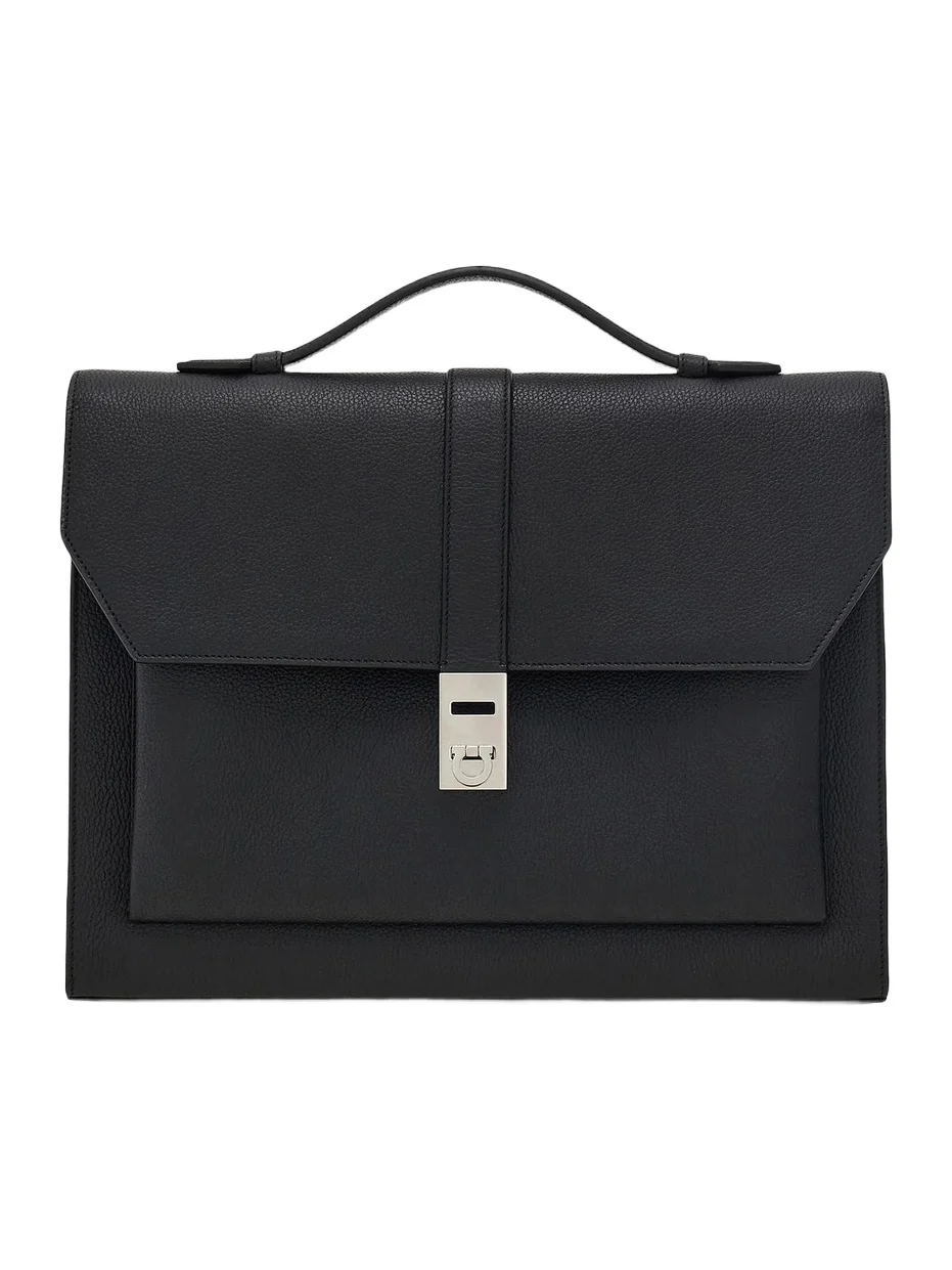 Ferragamo Men's Hug Leather Briefcase