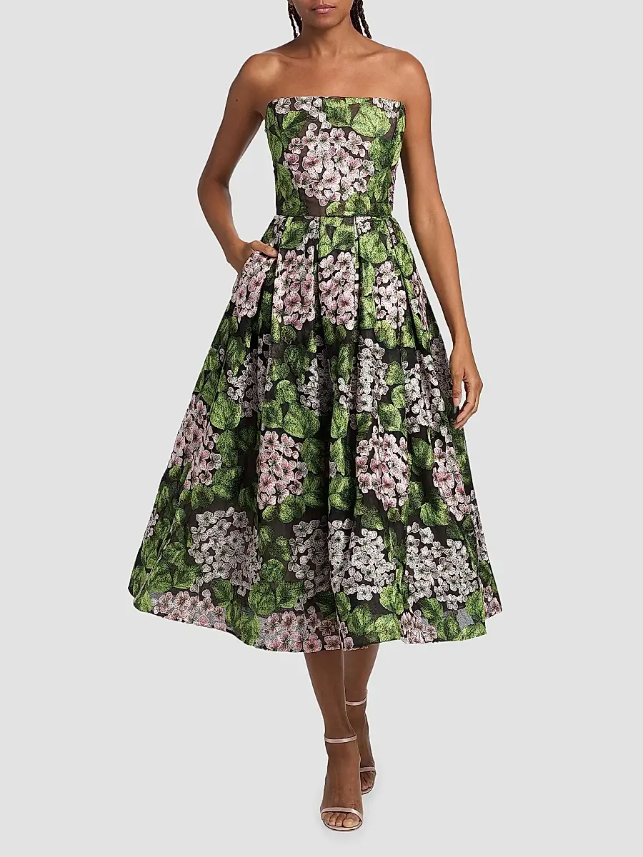 Bronx and Banco Women's Kate Floral Embroidered Corset Midi-Dress | Thumbnail 2 Bronx and Banco Women's Kate Floral Embroidered Corset Midi-Dress | Thumbnail 2