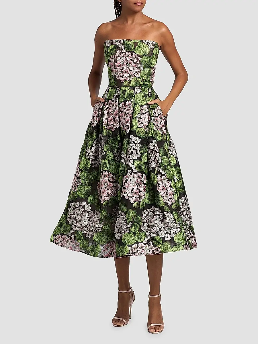 Bronx and Banco Women's Kate Floral Embroidered Corset Midi-Dress | Thumbnail 3 Bronx and Banco Women's Kate Floral Embroidered Corset Midi-Dress | Thumbnail 3