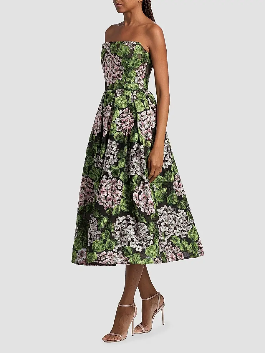 Bronx and Banco Women's Kate Floral Embroidered Corset Midi-Dress | Thumbnail 4 Bronx and Banco Women's Kate Floral Embroidered Corset Midi-Dress | Thumbnail 4