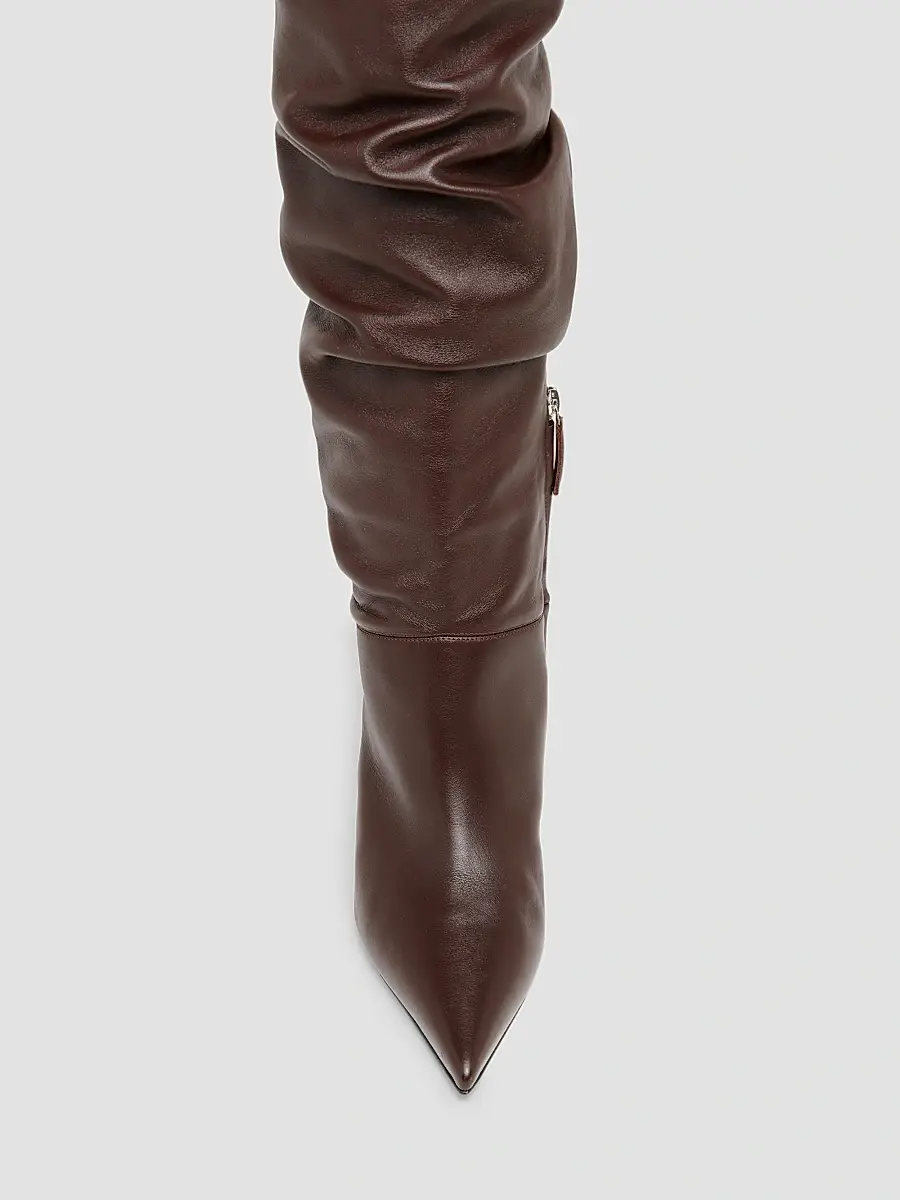 Amina Muaddi Women's Olivia 70MM Leather Over-The-Knee Boots | Thumbnail 4