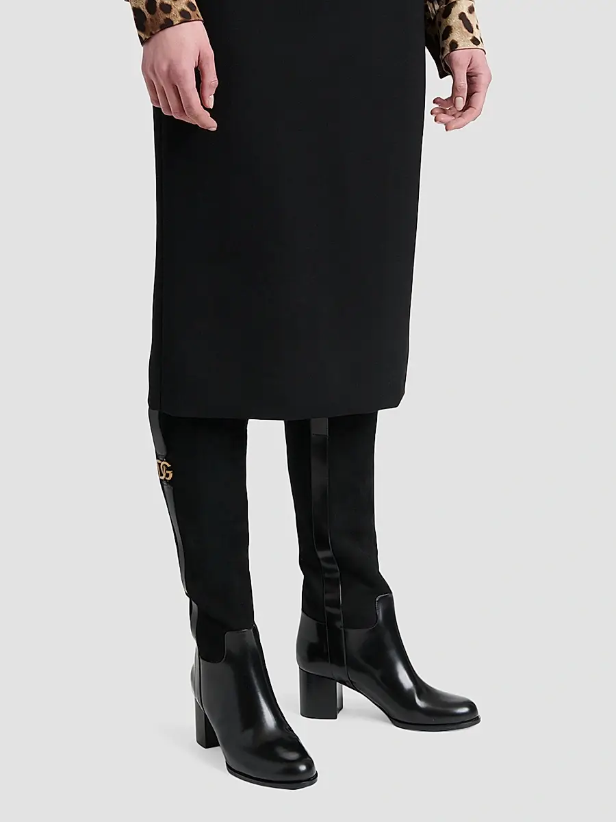 Dolce & Gabbana Women's Equestrian 60MM Suede & Leather Boots | Thumbnail 2