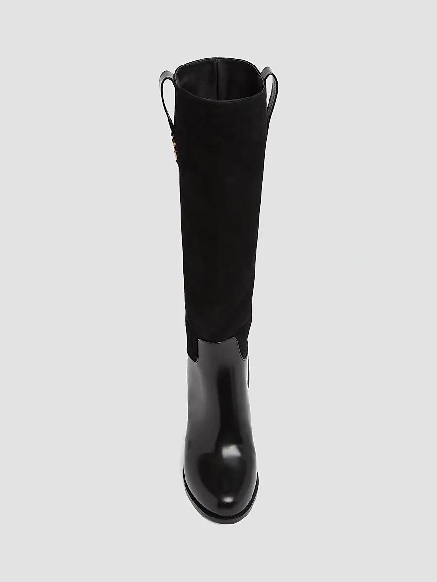 Dolce & Gabbana Women's Equestrian 60MM Suede & Leather Boots | Thumbnail 4