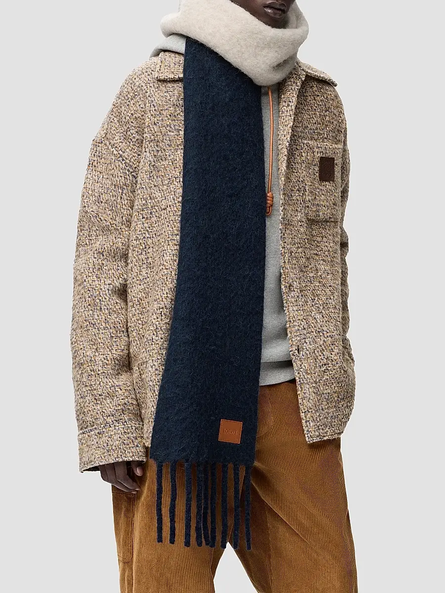 Loewe Men's Bi-Color Alpaca-Blend Scarf | Thumbnail 2
