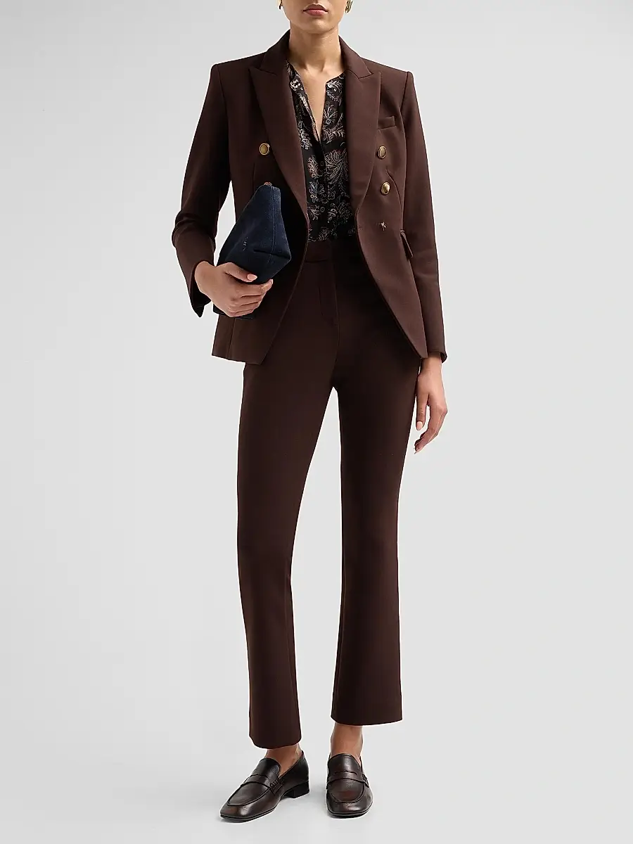 Veronica Beard Women's Arte Virgin Wool-Blend High-Rise Slim-Leg Pants | Thumbnail 2 Veronica Beard Women's Arte Virgin Wool-Blend High-Rise Slim-Leg Pants | Thumbnail 2