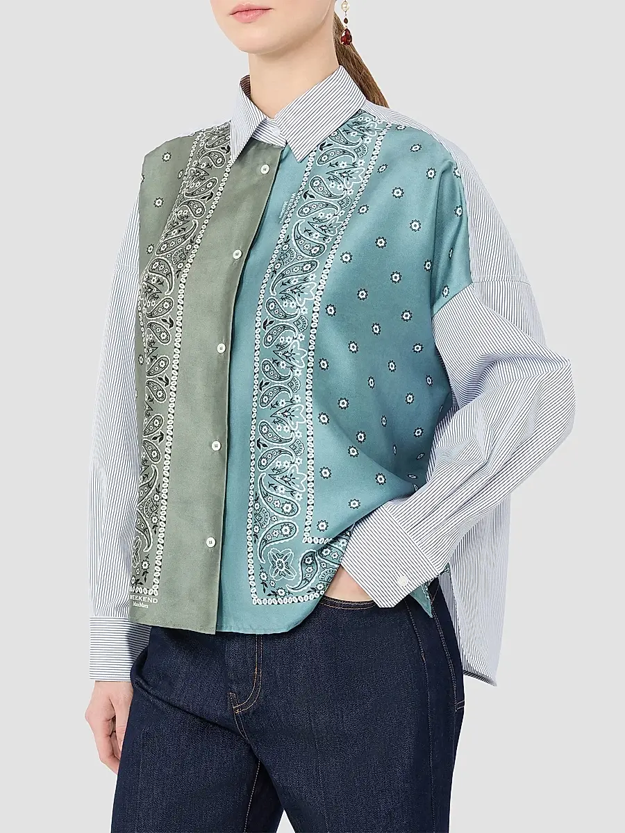 Weekend Max Mara Women's Technical Twill and Cotton Poplin Shirt | Thumbnail 4 Weekend Max Mara Women's Technical Twill and Cotton Poplin Shirt | Thumbnail 4