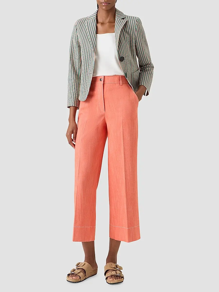Akris punto Women's Seersucker Stripe Stretch-Cotton Blazer | Thumbnail 2 Akris punto Women's Seersucker Stripe Stretch-Cotton Blazer | Thumbnail 2
