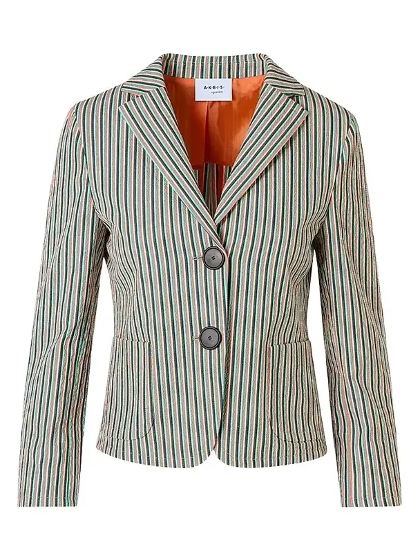 Women's Seersucker Stripe Stretch-Cotton Blazer Women's Seersucker Stripe Stretch-Cotton Blazer