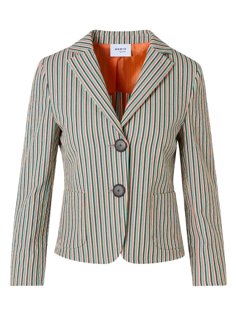 Women's Seersucker Stripe Stretch-Cotton Blazer Women's Seersucker Stripe Stretch-Cotton Blazer