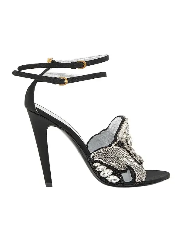 Women's 110MM Crystal-Embellished Leather Sandals