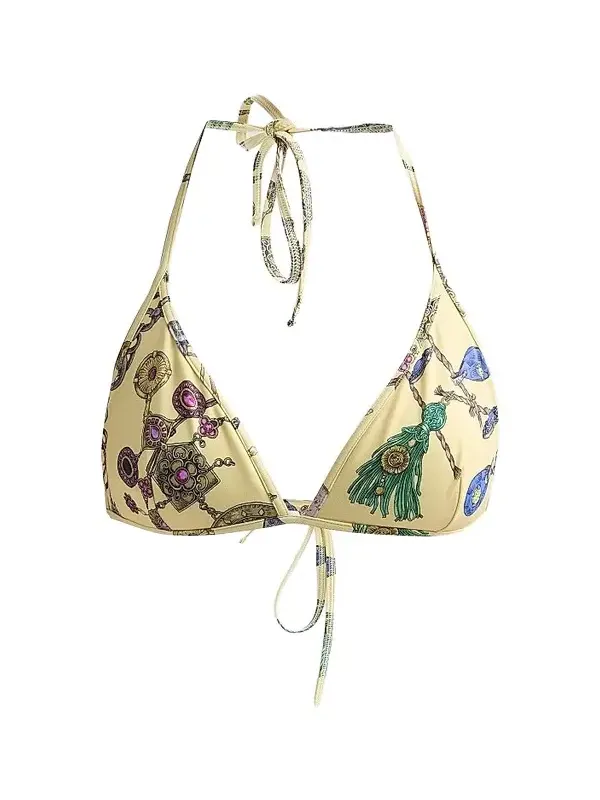 Versace Women's Broken Jewels Printed Swim Top