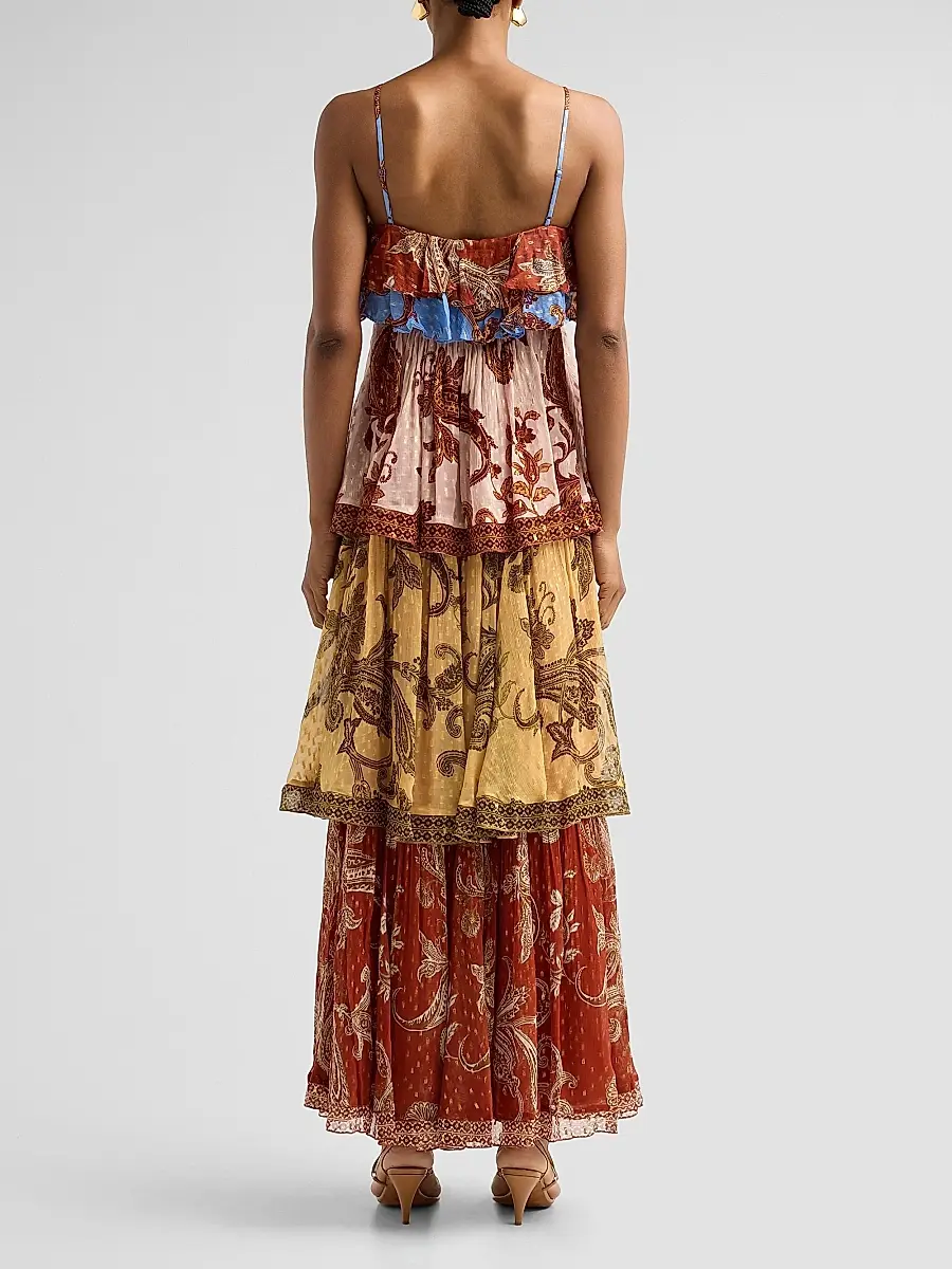Hemant & Nandita Women's Printed Tiered Maxi Dress | Thumbnail 3 Hemant & Nandita Women's Printed Tiered Maxi Dress | Thumbnail 3