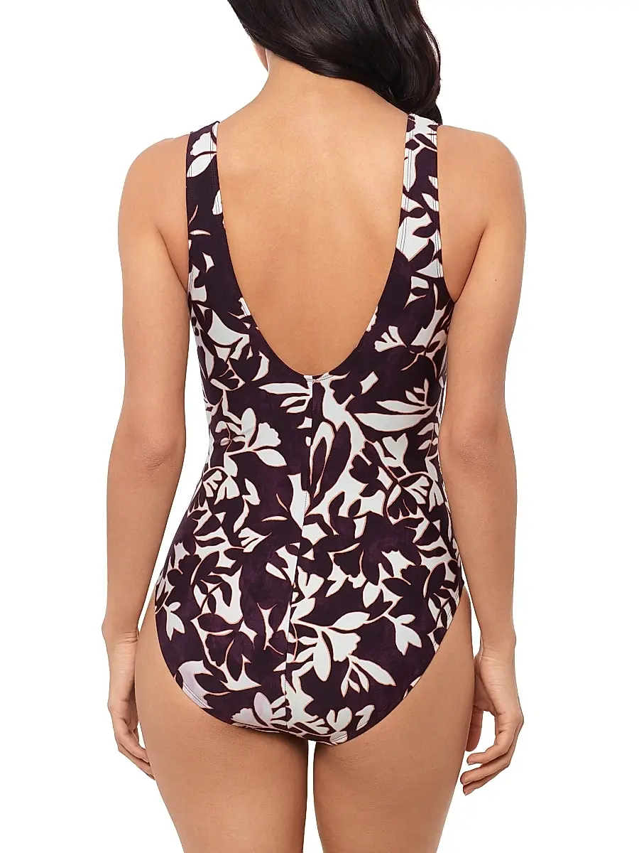 Magicsuit Women's Martinique Tess Botanic Print Plunging V-Neck One-Piece Swimsuit | Thumbnail 3