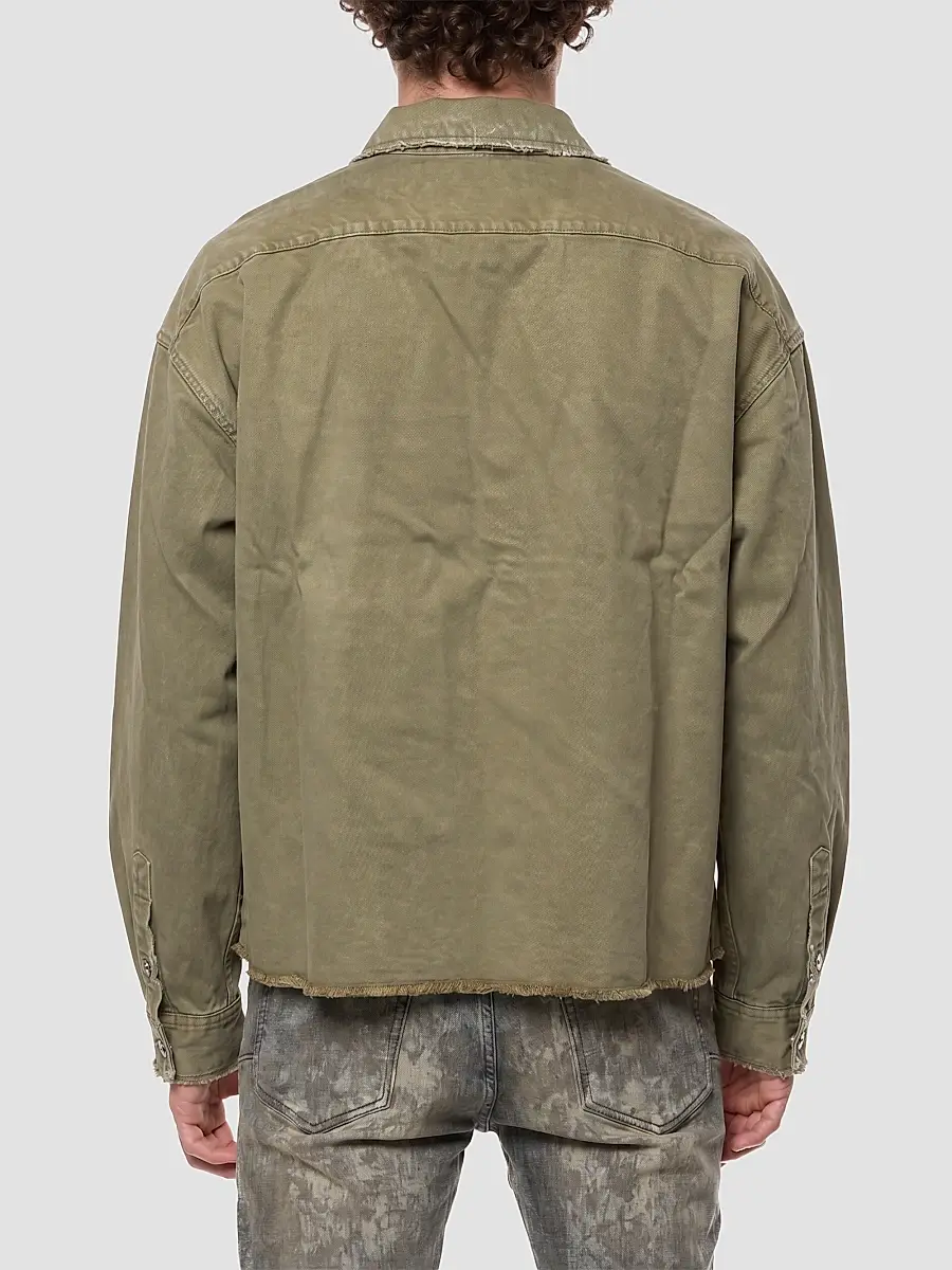Purple Brand Men's Cotton Twill Crop Shirt Jacket | Thumbnail 2