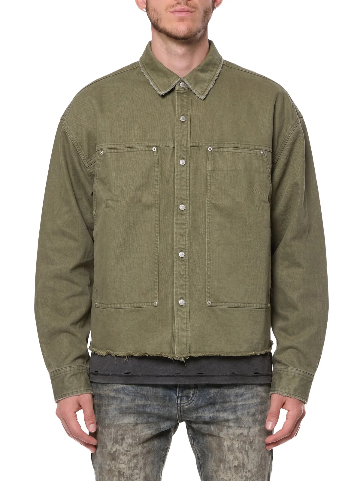Men's Cotton Twill Crop Shirt Jacket