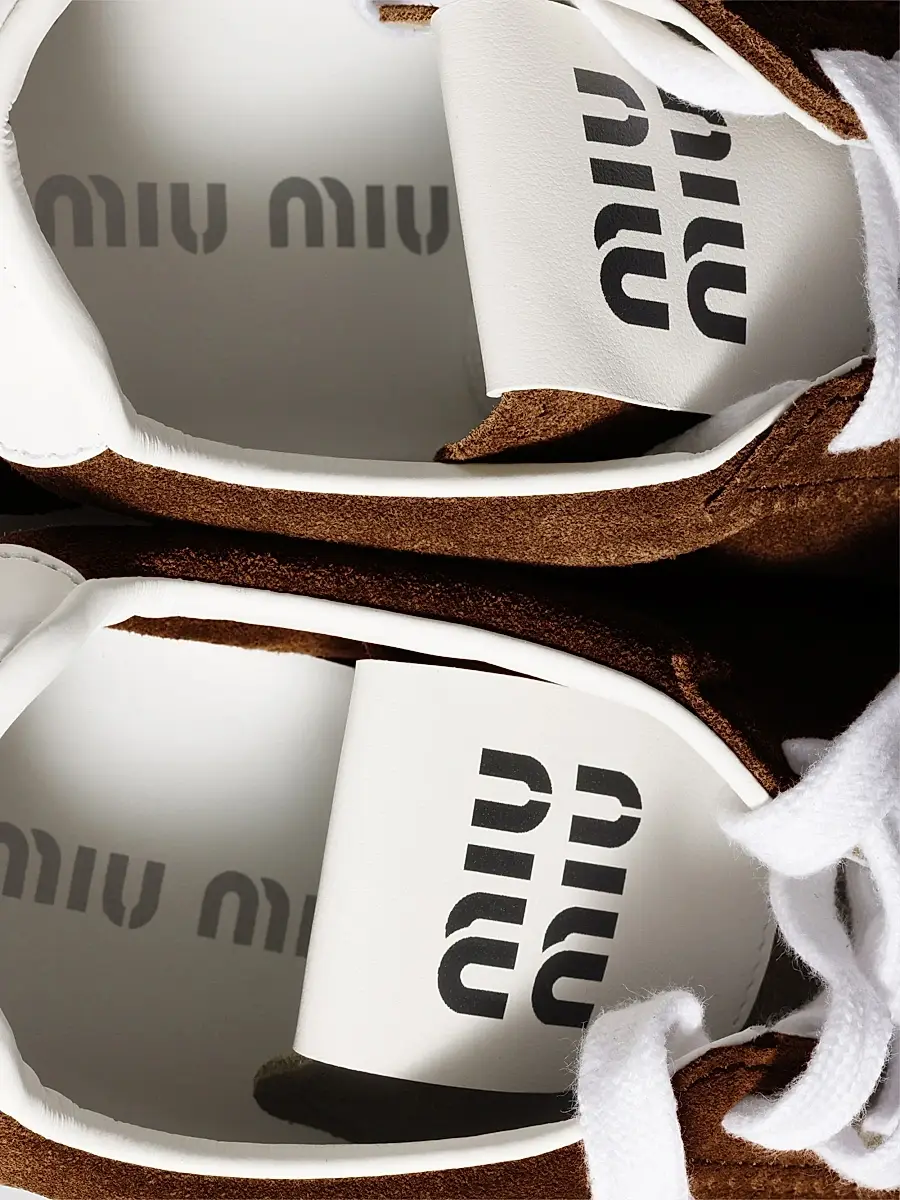 Miu Miu Women's Plume Suede Sneakers | Thumbnail 2 Miu Miu Women's Plume Suede Sneakers | Thumbnail 2