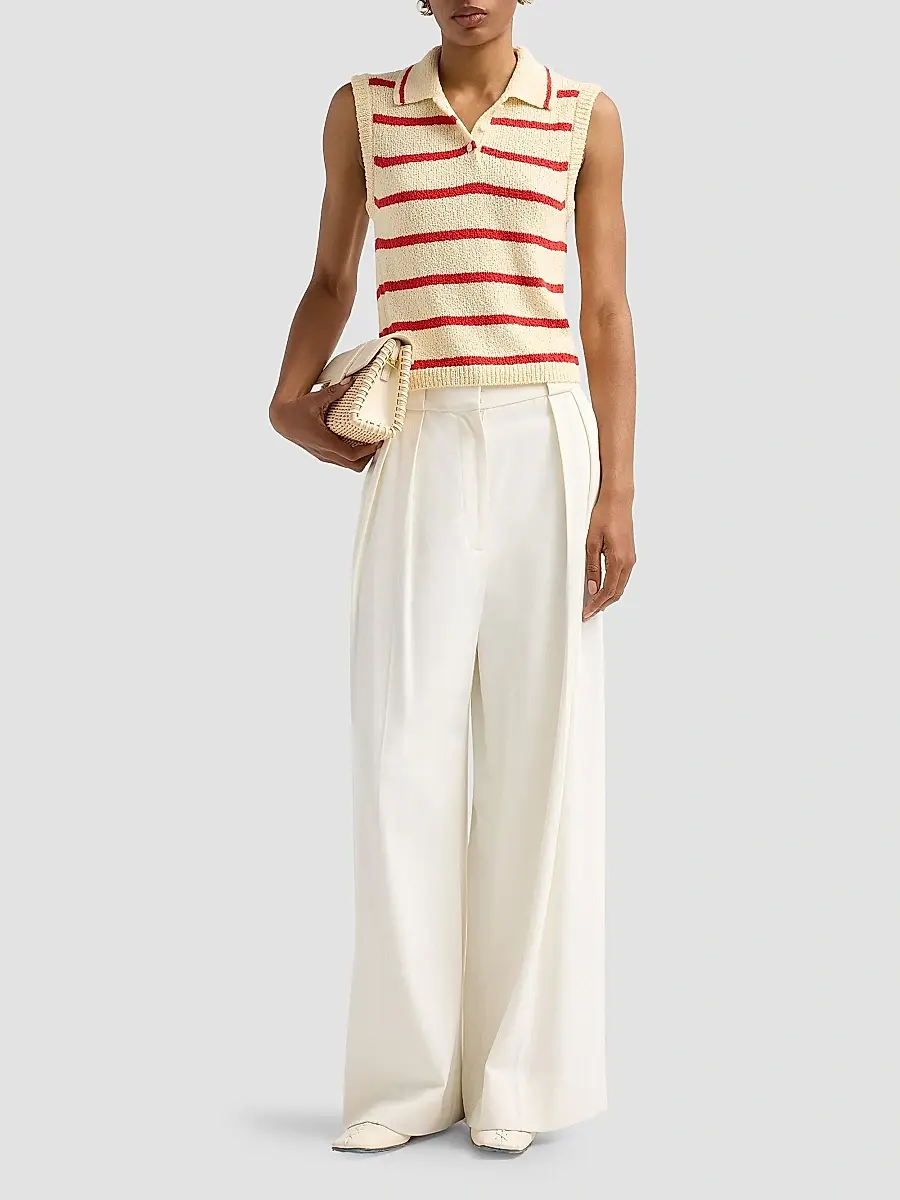 Altuzarra Women's Elmer Linen-Blend Stripe Top | Thumbnail 2