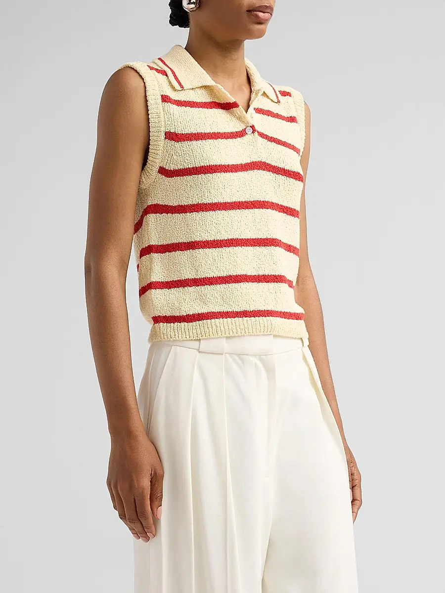 Altuzarra Women's Elmer Linen-Blend Stripe Top | Thumbnail 4