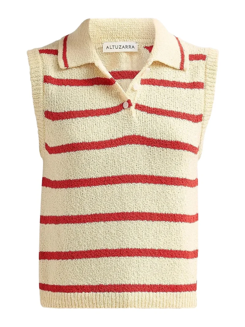 Altuzarra Women's Elmer Linen-Blend Stripe Top