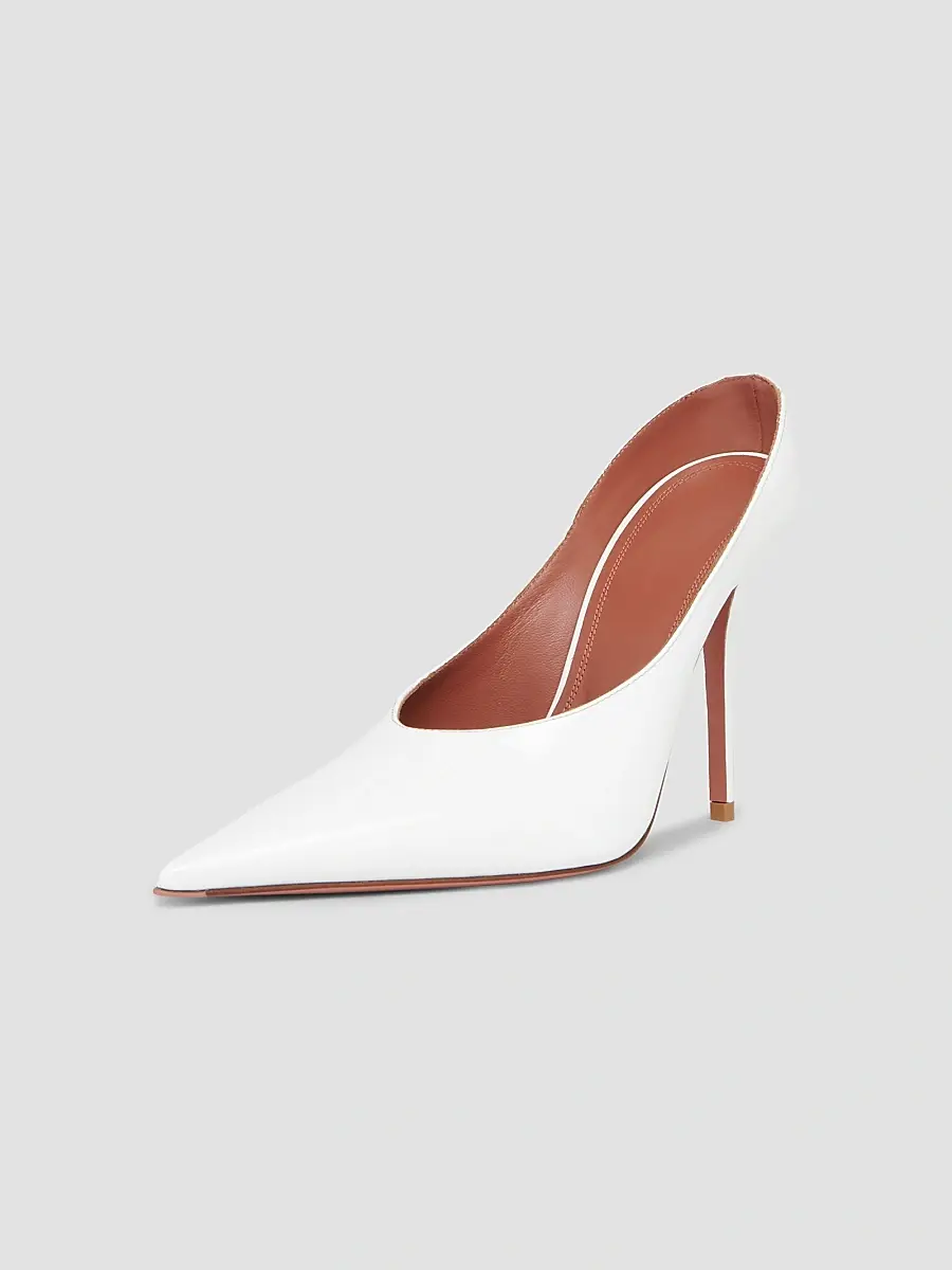 Amina Muaddi Women's Anok 90MM Patent Leather Mules | Thumbnail 2 Amina Muaddi Women's Anok 90MM Patent Leather Mules | Thumbnail 2
