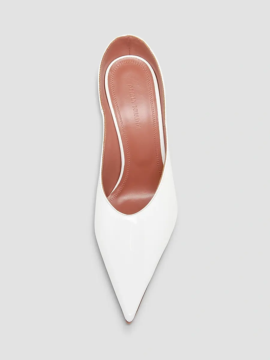 Amina Muaddi Women's Anok 90MM Patent Leather Mules | Thumbnail 4 Amina Muaddi Women's Anok 90MM Patent Leather Mules | Thumbnail 4