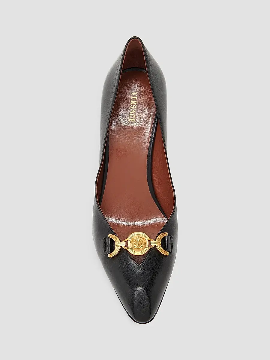 Versace Women's 90MM Medusa Leather Pumps | Thumbnail 4