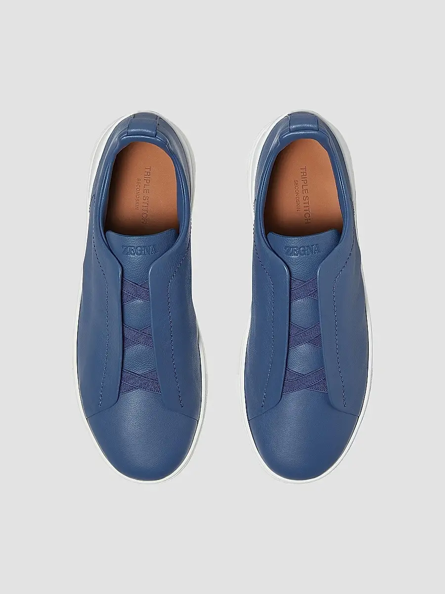 Zegna Men's Secondskin Triple Stitch Sneakers | Thumbnail 3