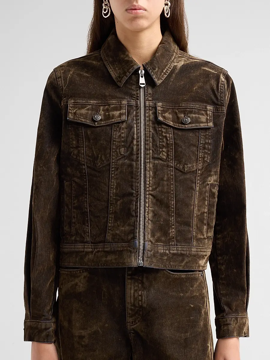 Cinq à Sept Women's Nicole Flocked Denim Jacket | Thumbnail 5 Cinq à Sept Women's Nicole Flocked Denim Jacket | Thumbnail 5