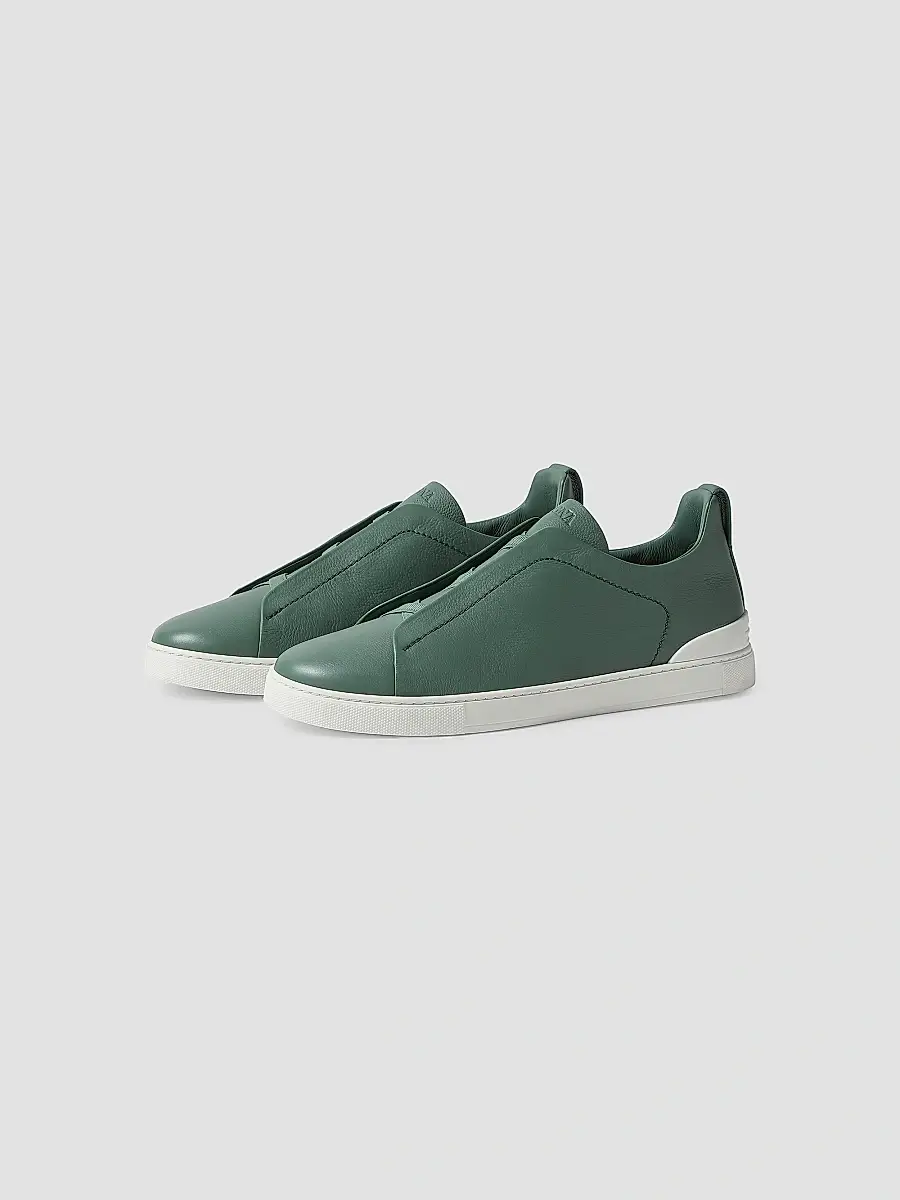 Zegna Men's Secondskin Triple Stitch Sneakers | Thumbnail 2 Zegna Men's Secondskin Triple Stitch Sneakers | Thumbnail 2