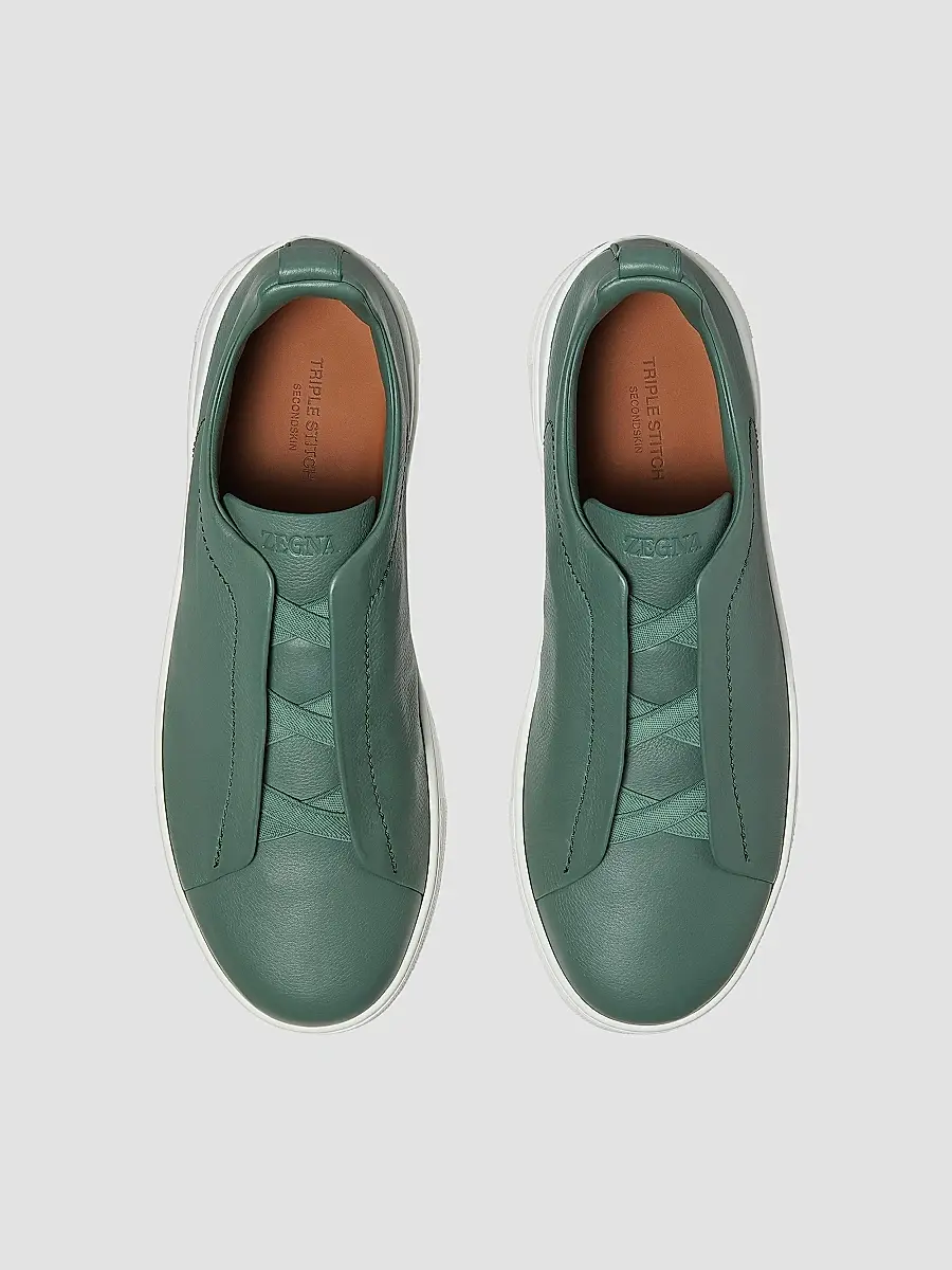 Zegna Men's Secondskin Triple Stitch Sneakers | Thumbnail 3 Zegna Men's Secondskin Triple Stitch Sneakers | Thumbnail 3