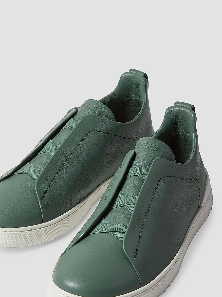 Zegna Men's Secondskin Triple Stitch Sneakers | Thumbnail 5 Zegna Men's Secondskin Triple Stitch Sneakers | Thumbnail 5