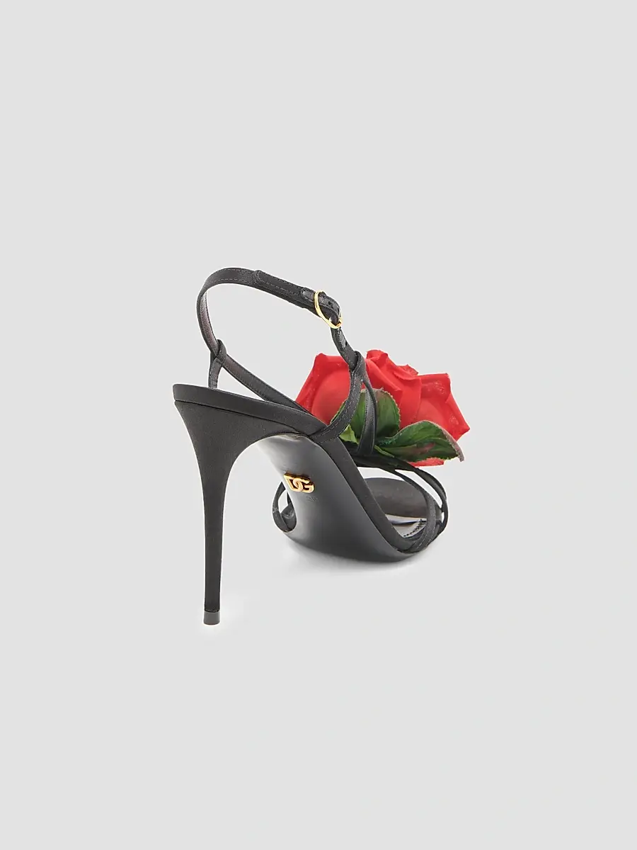 Dolce & Gabbana Women's Rose Appliqué Slingback Sandals | Thumbnail 3 Dolce & Gabbana Women's Rose Appliqué Slingback Sandals | Thumbnail 3