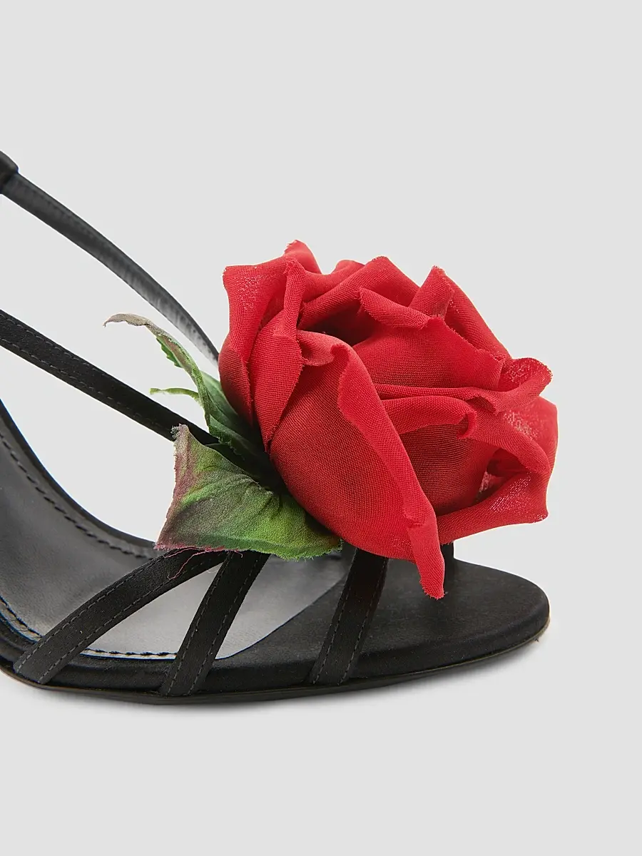 Dolce & Gabbana Women's Rose Appliqué Slingback Sandals | Thumbnail 5 Dolce & Gabbana Women's Rose Appliqué Slingback Sandals | Thumbnail 5
