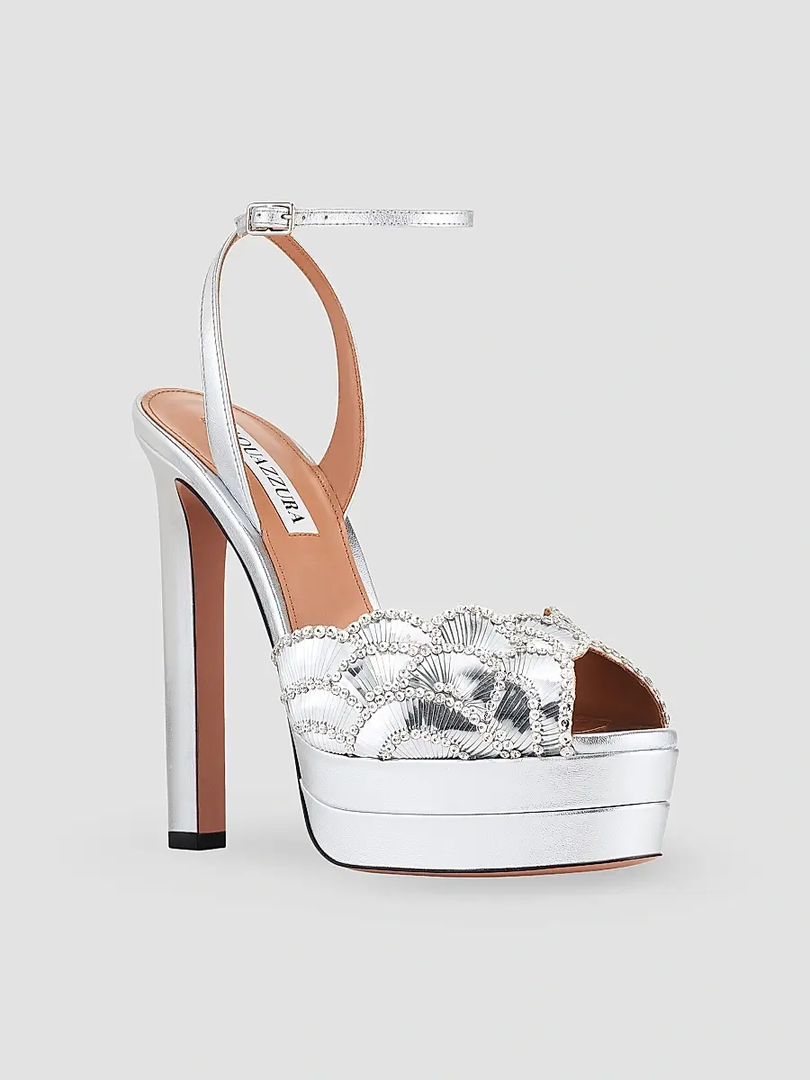 Aquazzura Women's Ce Soir 130MM Sequin-Embellished Leather Platform Sandals | Thumbnail 3 Aquazzura Women's Ce Soir 130MM Sequin-Embellished Leather Platform Sandals | Thumbnail 3