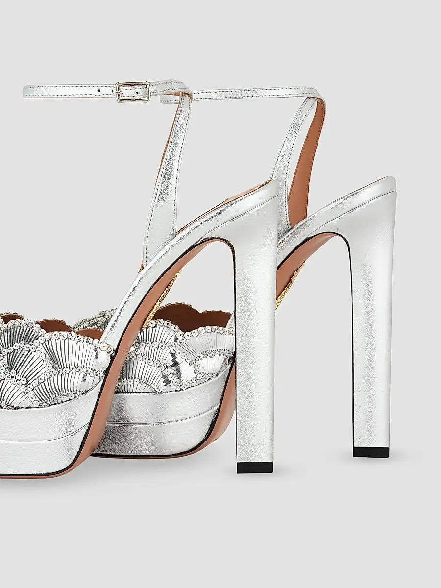 Aquazzura Women's Ce Soir 130MM Sequin-Embellished Leather Platform Sandals | Thumbnail 5 Aquazzura Women's Ce Soir 130MM Sequin-Embellished Leather Platform Sandals | Thumbnail 5