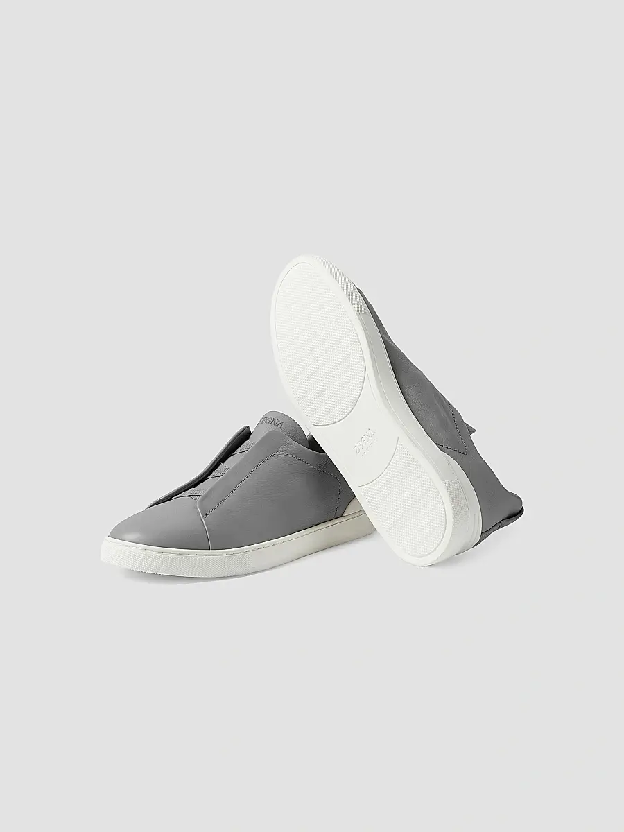 Zegna Men's Secondskin Triple Stitch Sneakers | Thumbnail 4