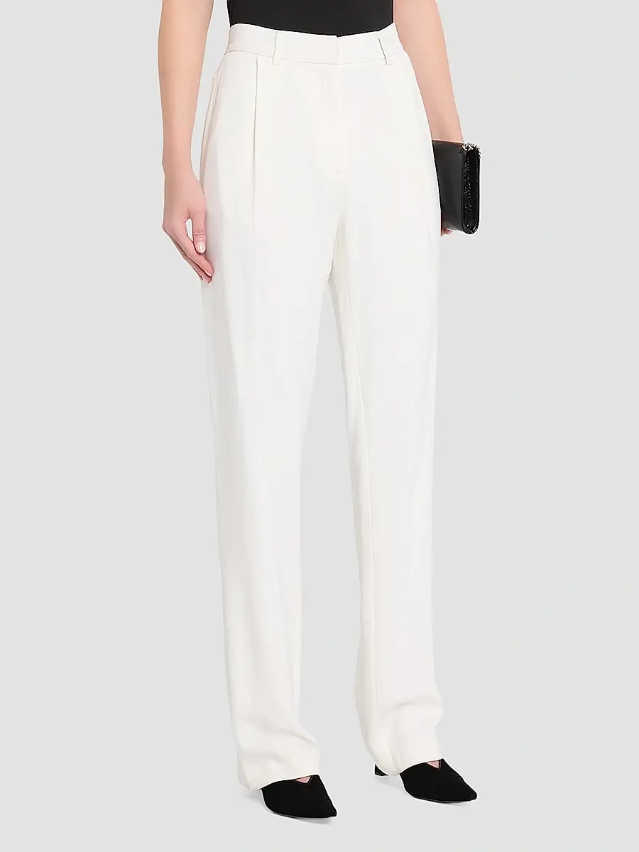 Brandon Maxwell Women's The Irving Double Crepe Straight-Leg Trousers | Thumbnail 4