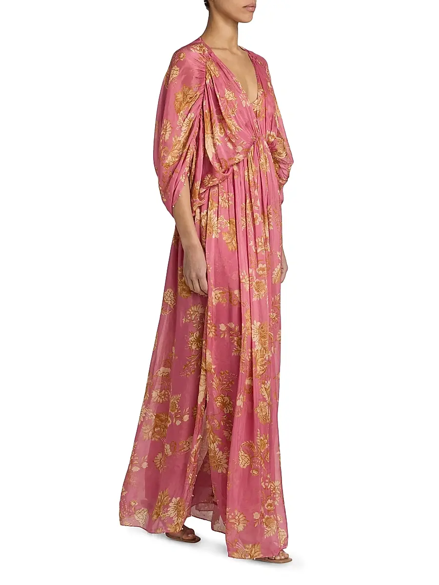 Hemant & Nandita Women's Floral A-Line Caftan Maxi Dress | Thumbnail 2 Hemant & Nandita Women's Floral A-Line Caftan Maxi Dress | Thumbnail 2