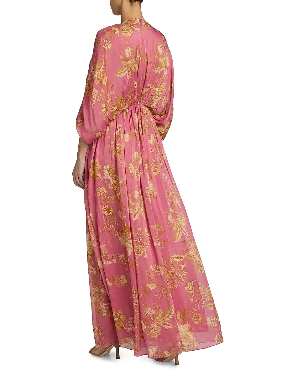 Hemant & Nandita Women's Floral A-Line Caftan Maxi Dress | Thumbnail 5 Hemant & Nandita Women's Floral A-Line Caftan Maxi Dress | Thumbnail 5