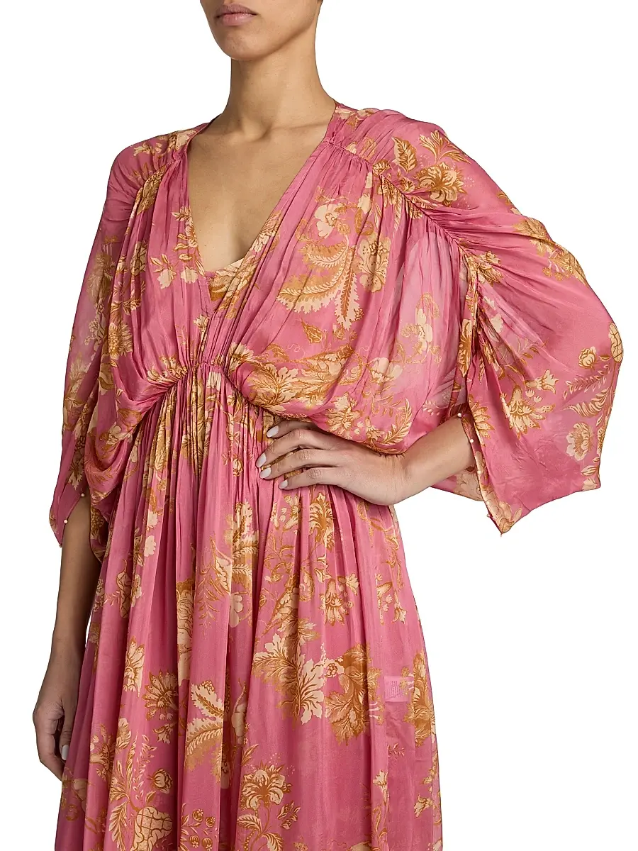 Hemant & Nandita Women's Floral A-Line Caftan Maxi Dress | Thumbnail 6 Hemant & Nandita Women's Floral A-Line Caftan Maxi Dress | Thumbnail 6