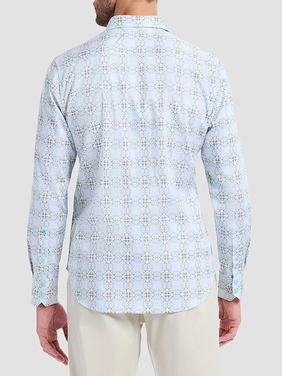 Robert Graham Men's Runnymede Geometric Stretch-Cotton Shirt | Thumbnail 5 Robert Graham Men's Runnymede Geometric Stretch-Cotton Shirt | Thumbnail 5