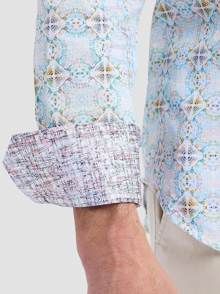 Robert Graham Men's Runnymede Geometric Stretch-Cotton Shirt | Thumbnail 6 Robert Graham Men's Runnymede Geometric Stretch-Cotton Shirt | Thumbnail 6