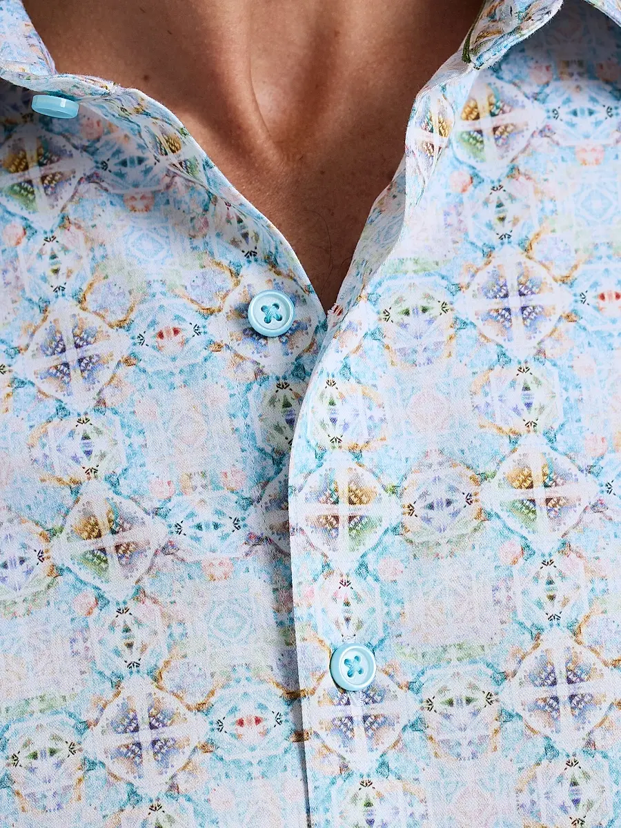 Robert Graham Men's Runnymede Geometric Stretch-Cotton Shirt | Thumbnail 7 Robert Graham Men's Runnymede Geometric Stretch-Cotton Shirt | Thumbnail 7