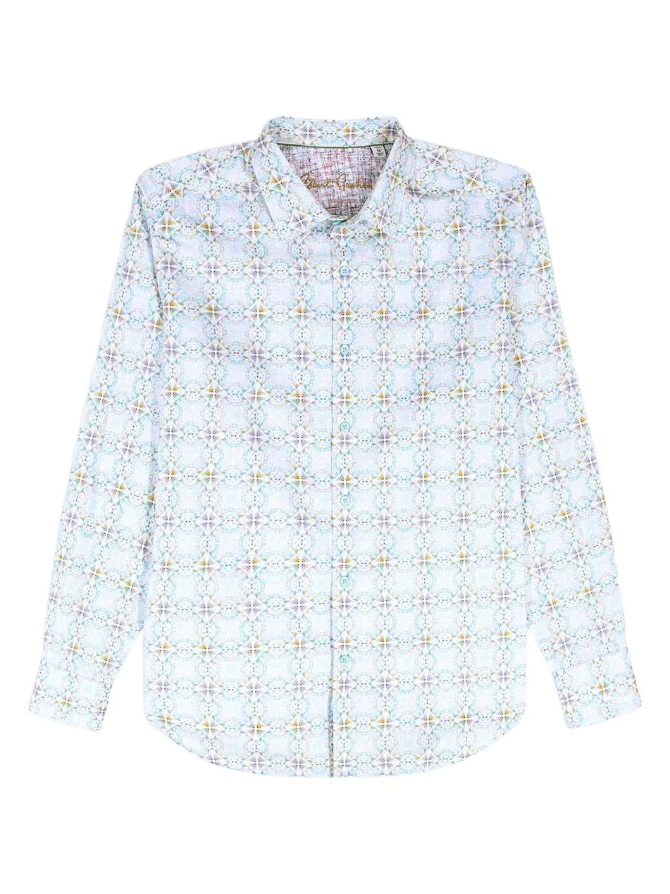 Men's Runnymede Geometric Stretch-Cotton Shirt Men's Runnymede Geometric Stretch-Cotton Shirt