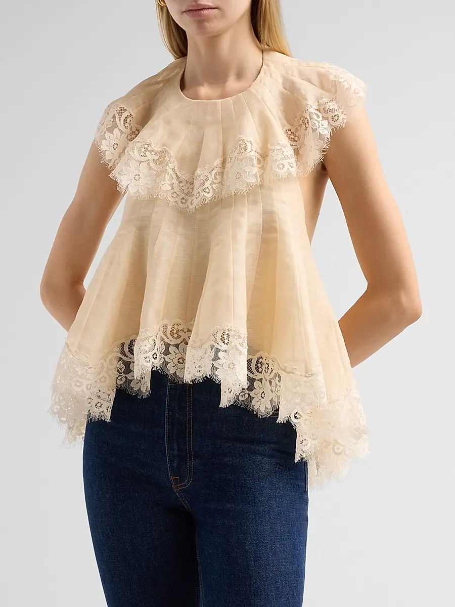 Zimmermann Women's Ascent Flutter Babydoll Top | Thumbnail 4 Zimmermann Women's Ascent Flutter Babydoll Top | Thumbnail 4