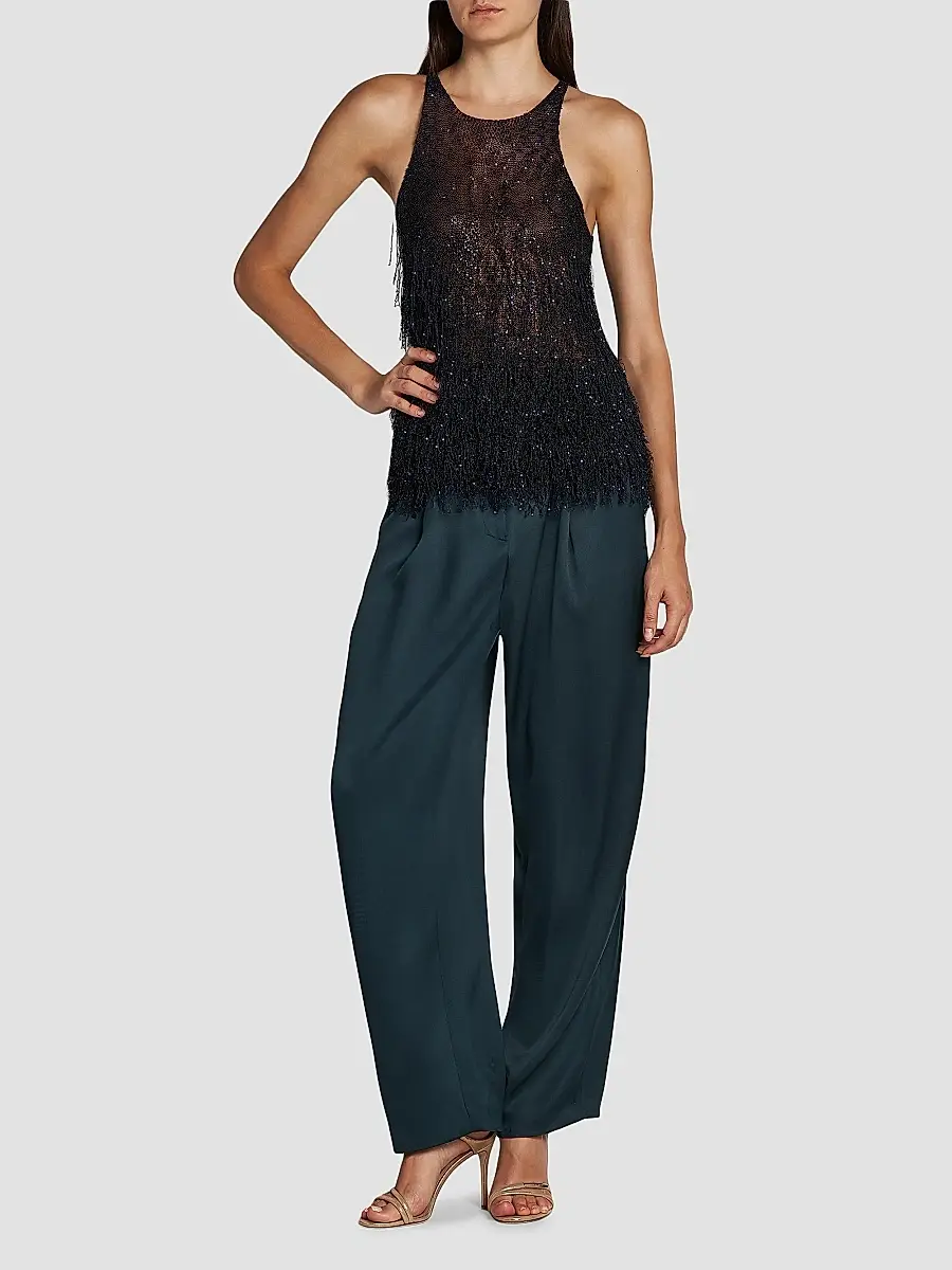 Giorgio Armani Women's Sequined Knit Sleeveless Blouse | Thumbnail 2 Giorgio Armani Women's Sequined Knit Sleeveless Blouse | Thumbnail 2