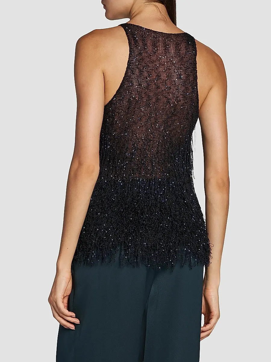 Giorgio Armani Women's Sequined Knit Sleeveless Blouse | Thumbnail 5 Giorgio Armani Women's Sequined Knit Sleeveless Blouse | Thumbnail 5