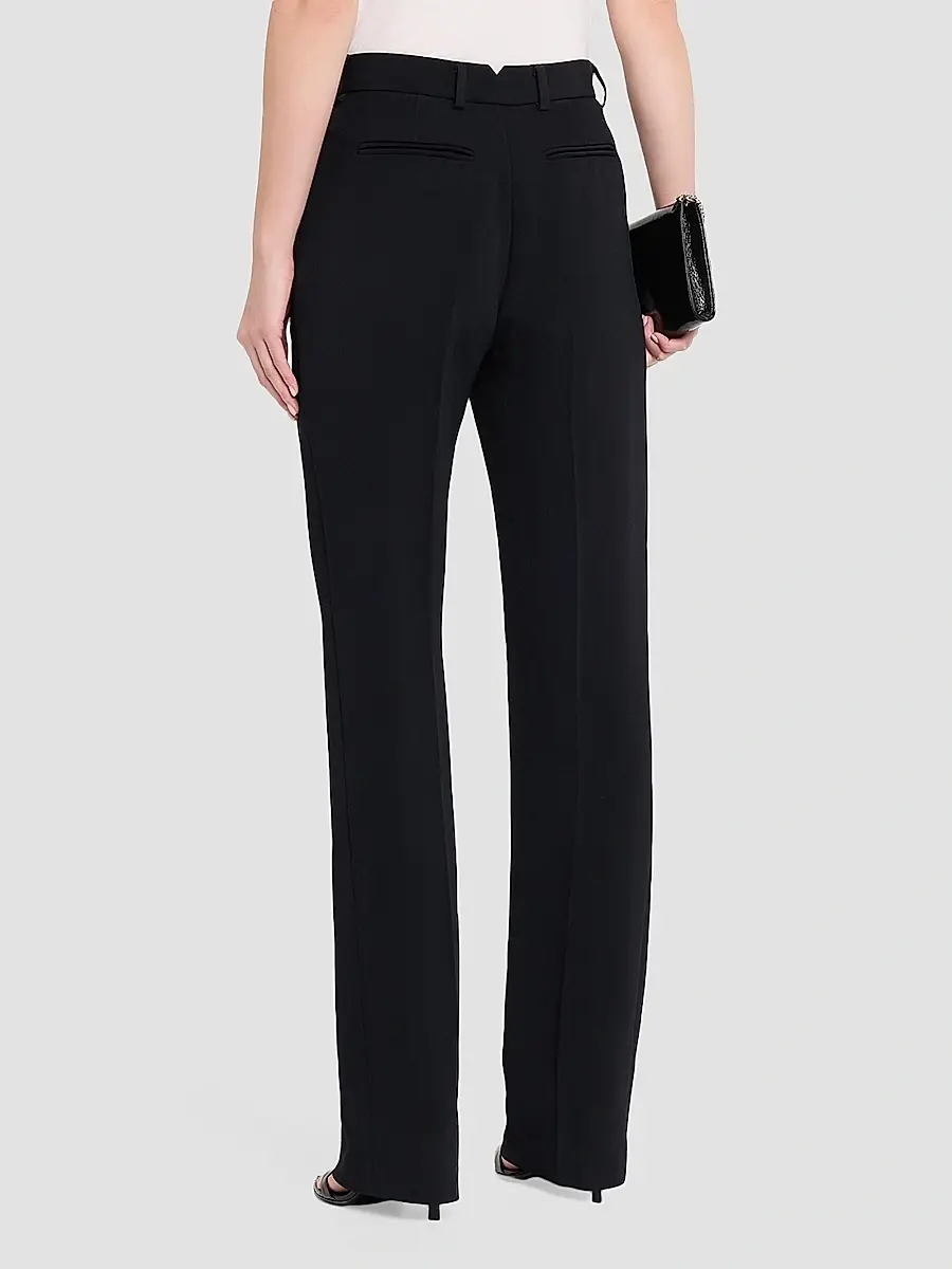 Brandon Maxwell Women's The Irving Double Crepe Straight-Leg Trousers | Thumbnail 3 Brandon Maxwell Women's The Irving Double Crepe Straight-Leg Trousers | Thumbnail 3