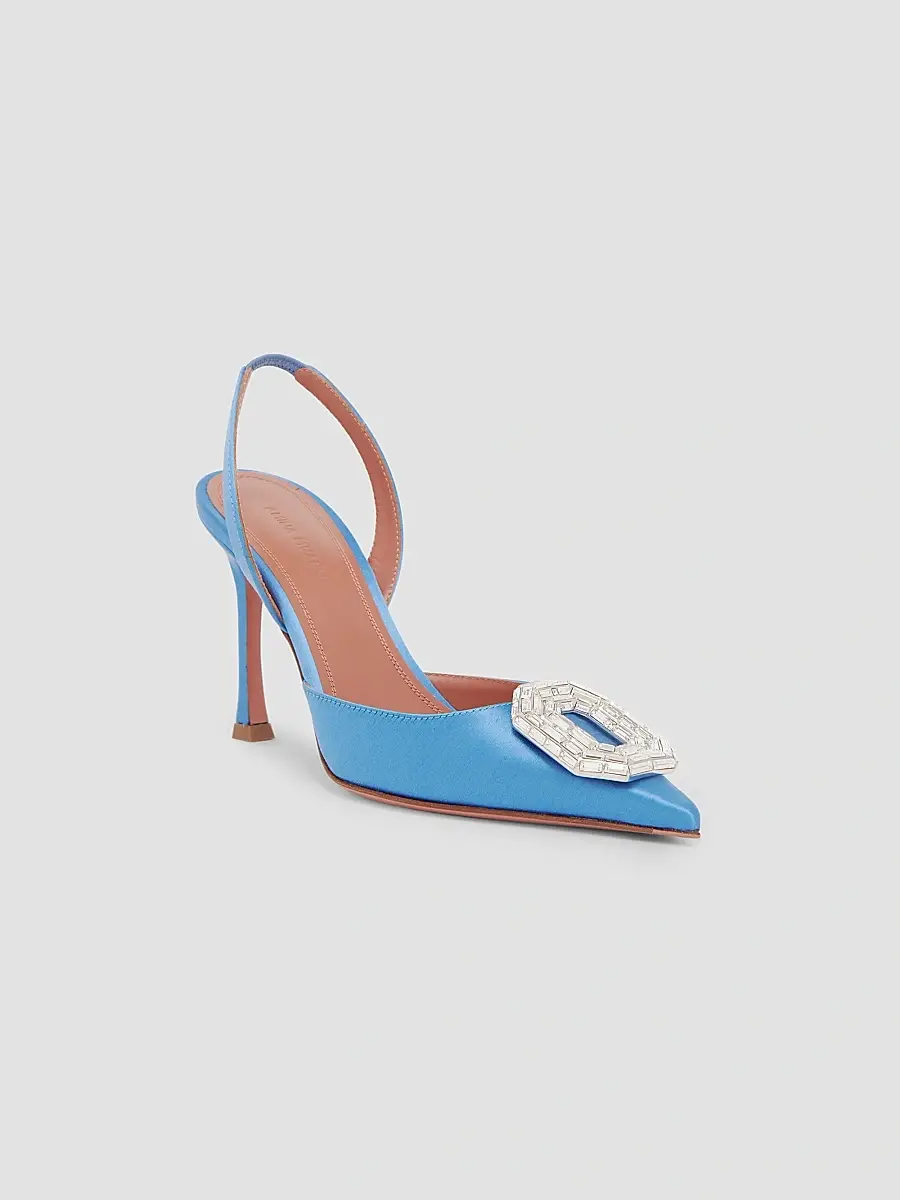 Amina Muaddi Women's Camelia 90MM Leather Slingback Pumps | Thumbnail 2 Amina Muaddi Women's Camelia 90MM Leather Slingback Pumps | Thumbnail 2